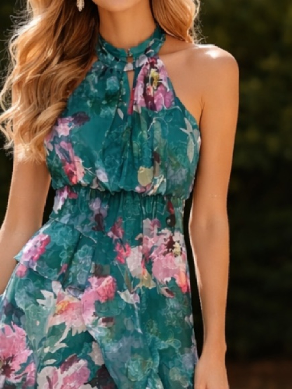 New Adrianna Papell Teal Floral Dress size 10 - Picture 4 of 16